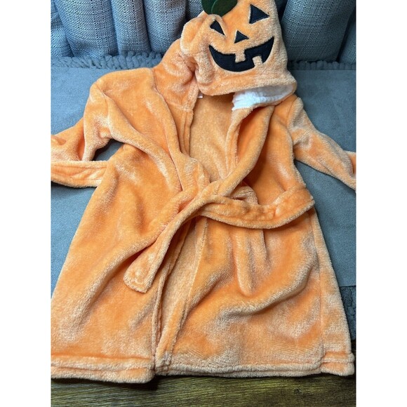 Kids Halloween Orange Hooded Bathrobe - Picture 8 of 8